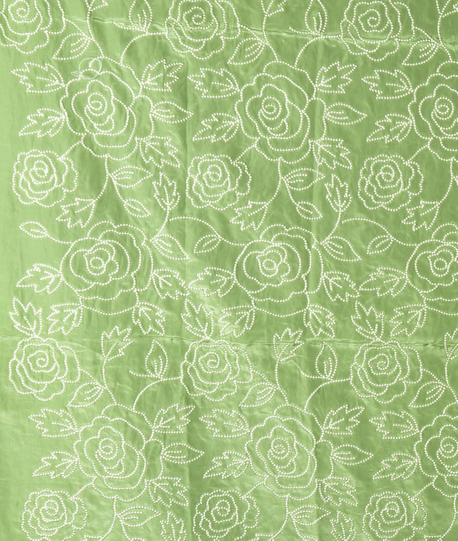 Green and Lavender Kora Organza Embroidery Saree T3629693