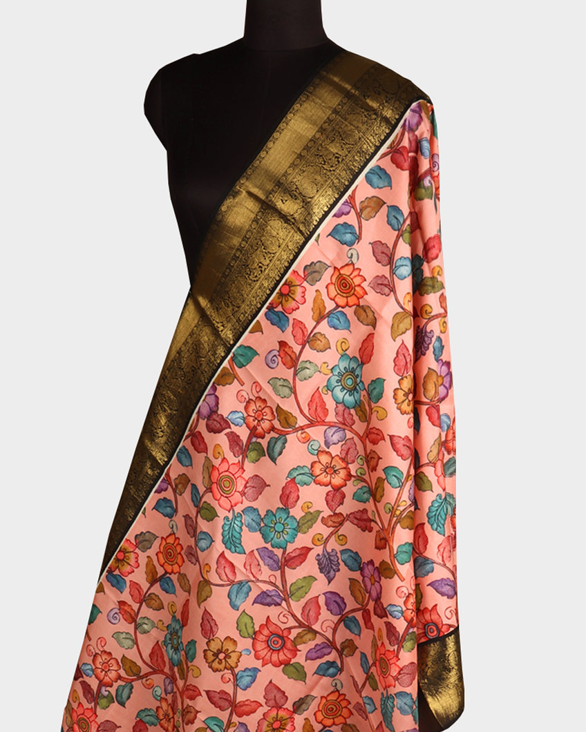 Pink Printed Kanjivaram Silk Dupatta T2285782
