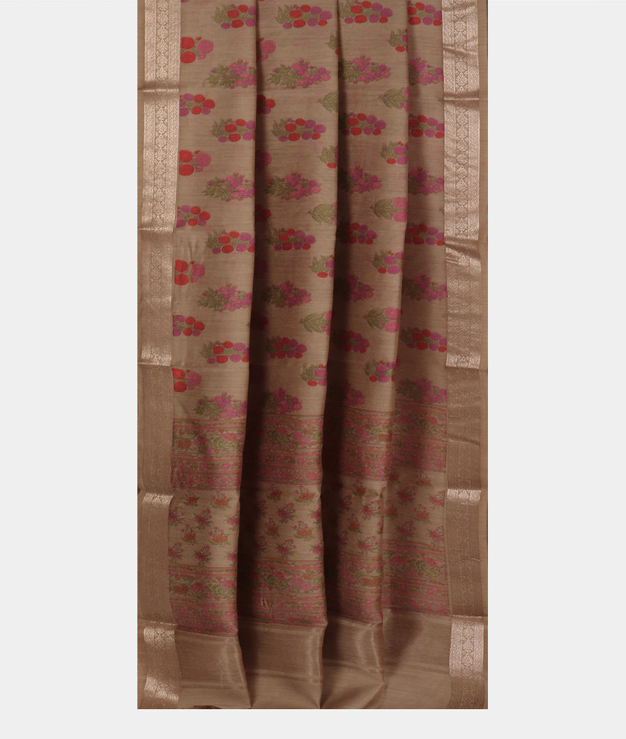 Grey Tussar Printed Saree T3630322