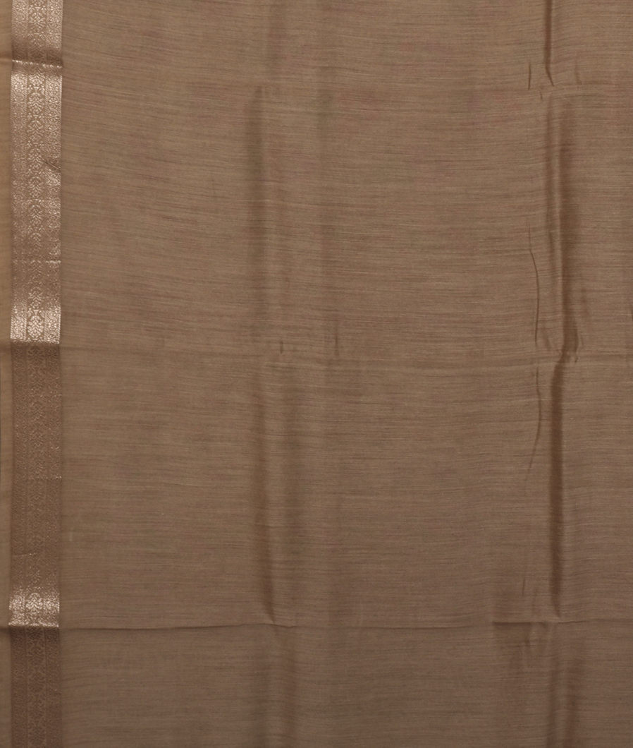 Grey Tussar Printed Saree T3630323