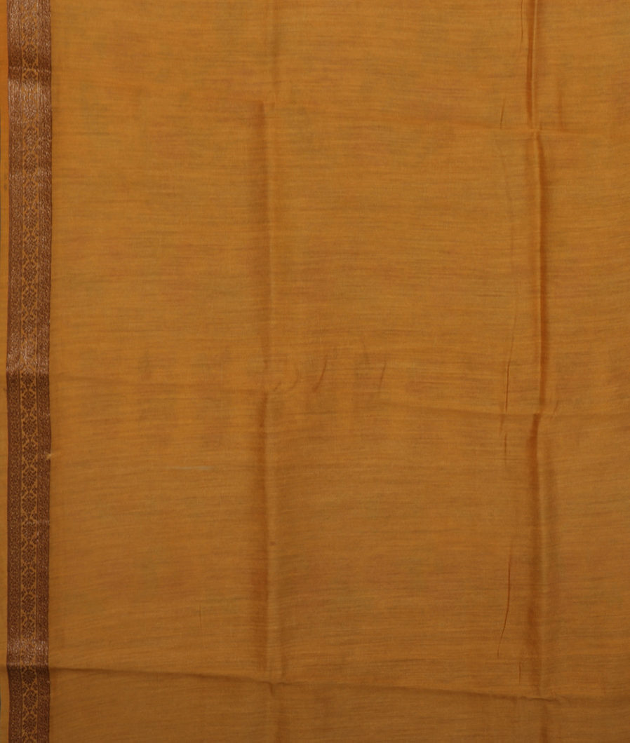 Yellow Tussar Printed Saree T3630263