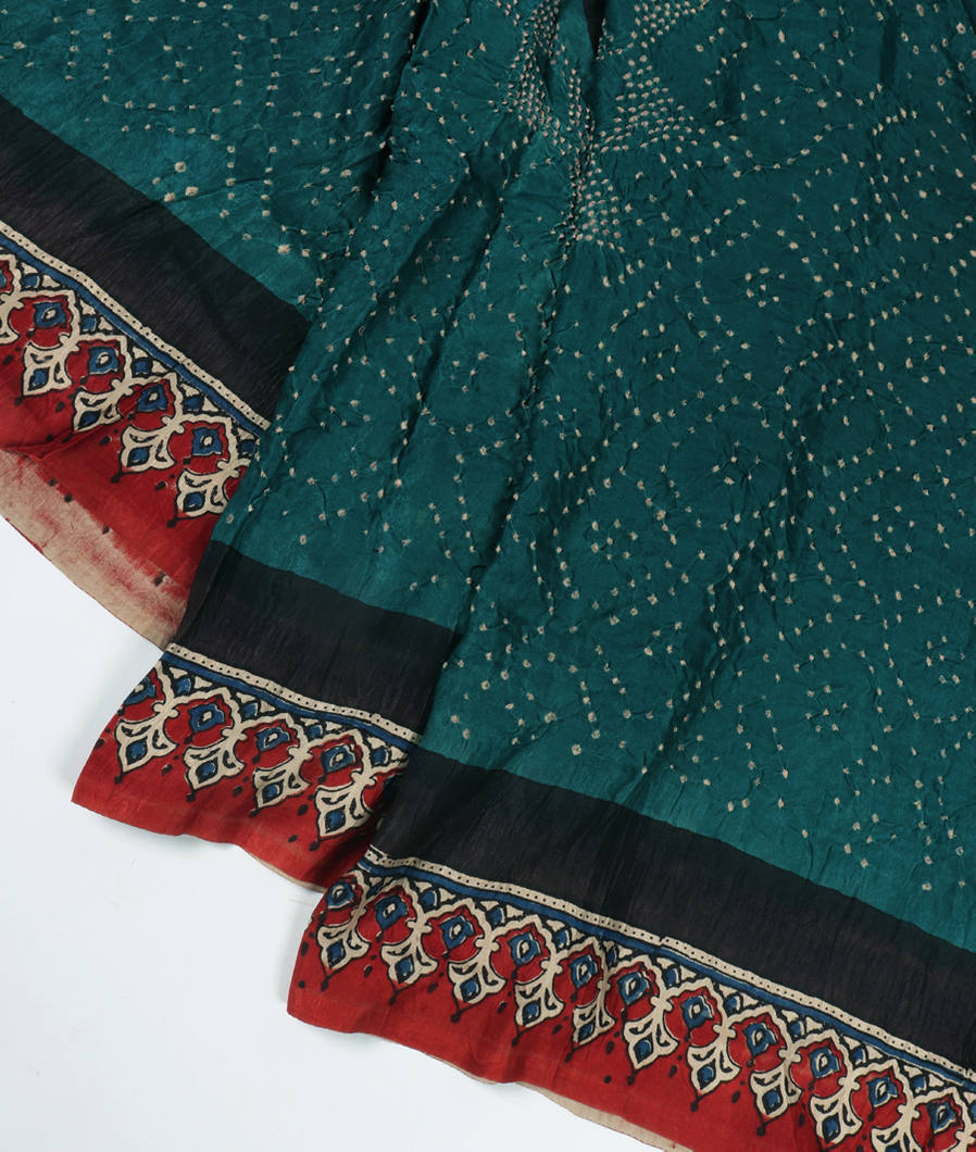 Blue Bandhani Gajji Silk Saree T327171-image
