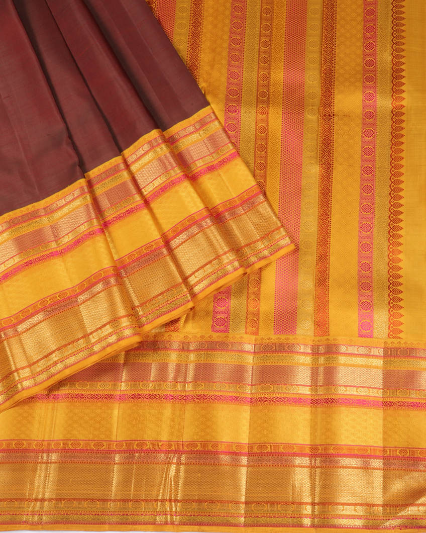 Brown Handwoven Kanjivaram Silk Saree T3547724