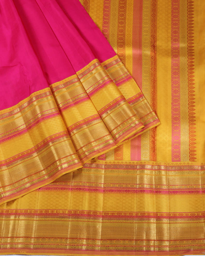 Rani Pink Handwoven Kanjivaram Silk Saree T3547714