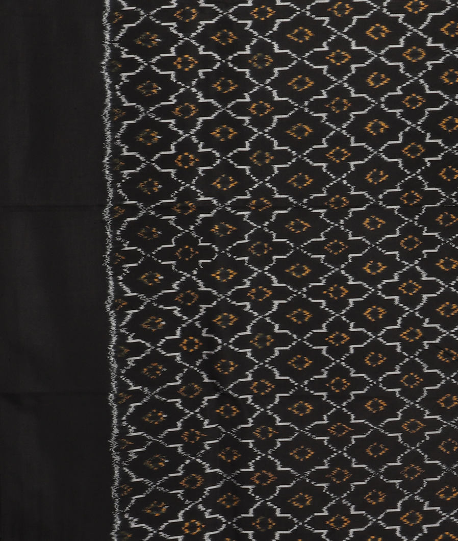 Silver Grey Ikat Silk Saree T3544593
