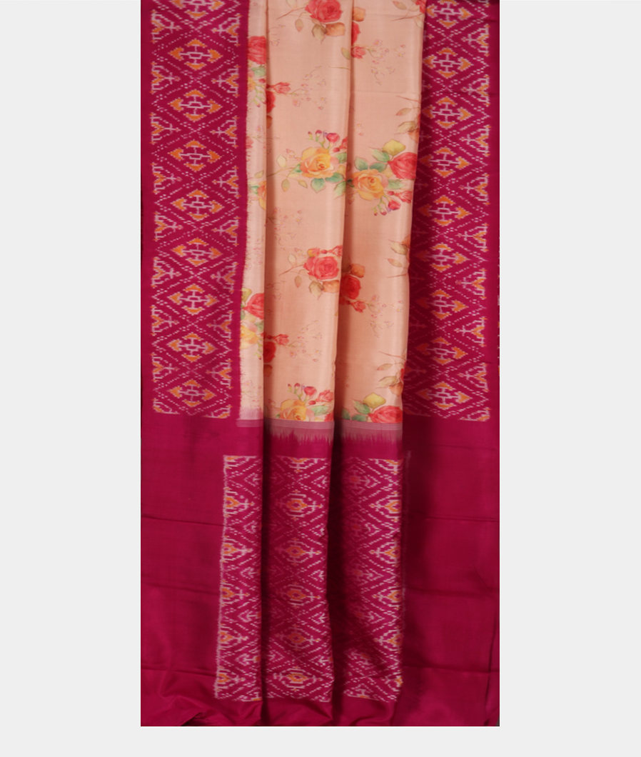 Pink Ikat Silk Saree T2684712