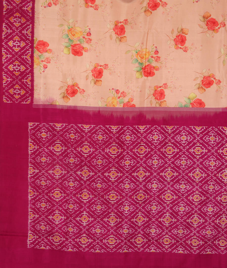 Pink Ikat Silk Saree T2684714