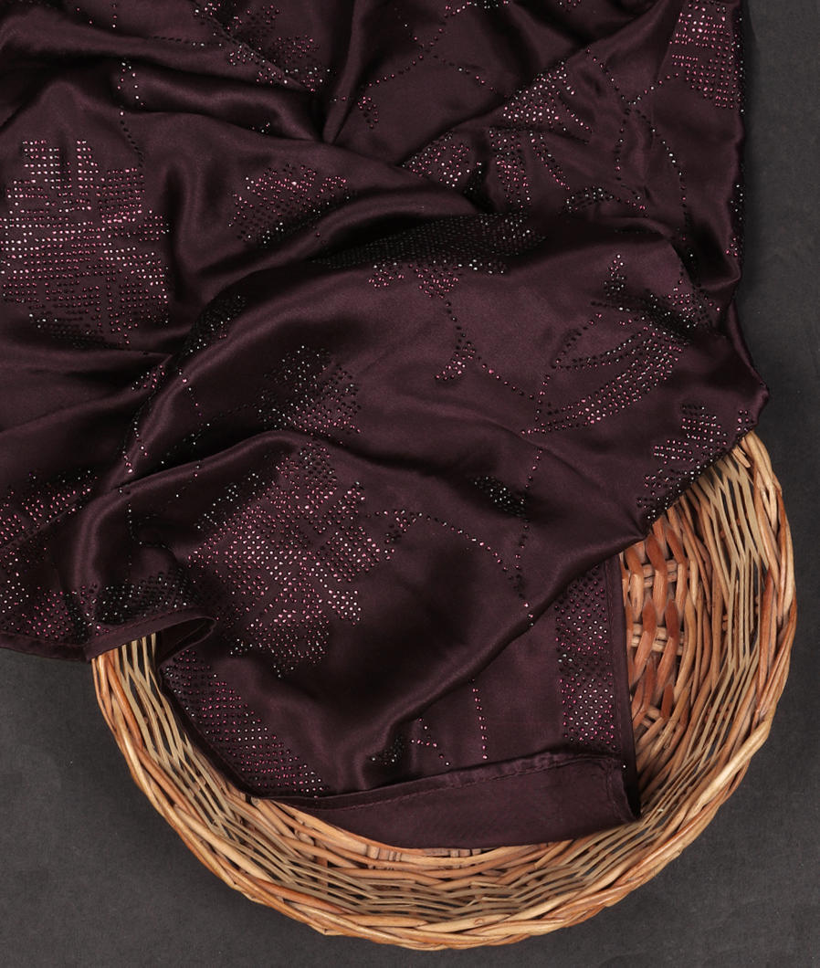 Purple Satin Crepe Silk Saree T361805-image