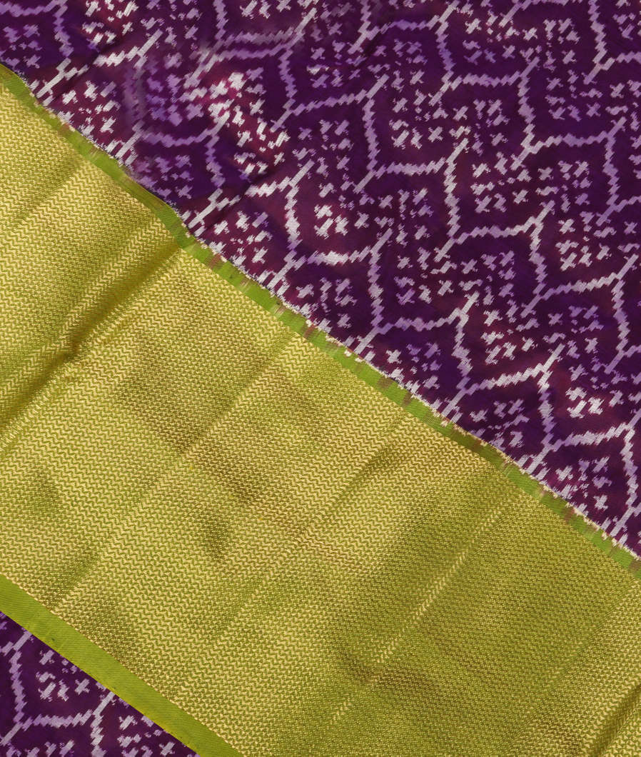 Purple Ikat Silk Saree T358268-image