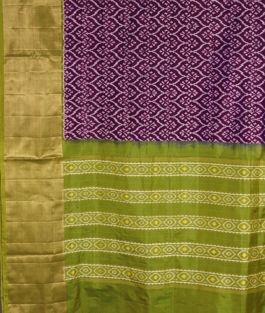 Purple Ikat Silk Saree T3582684