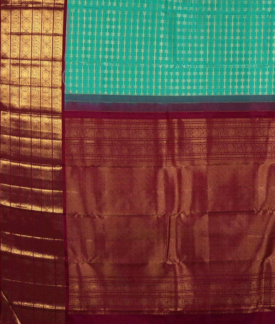 Green Handwoven Kanjivaram Silk Saree T3461174