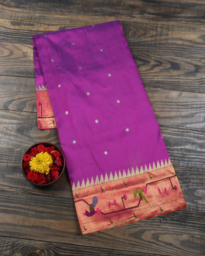 Purple Paithani Silk Saree T333424-image