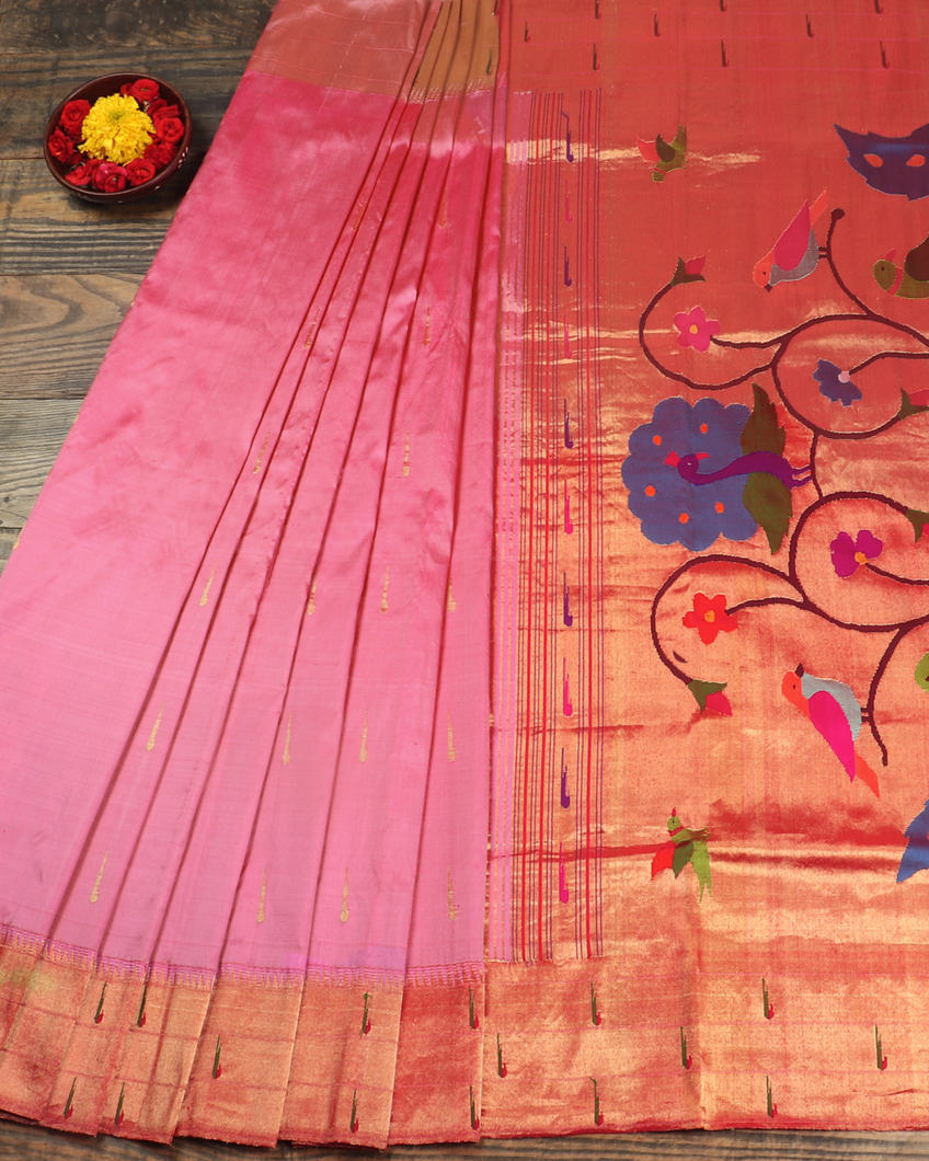 Pink Paithani Silk Saree T3077842