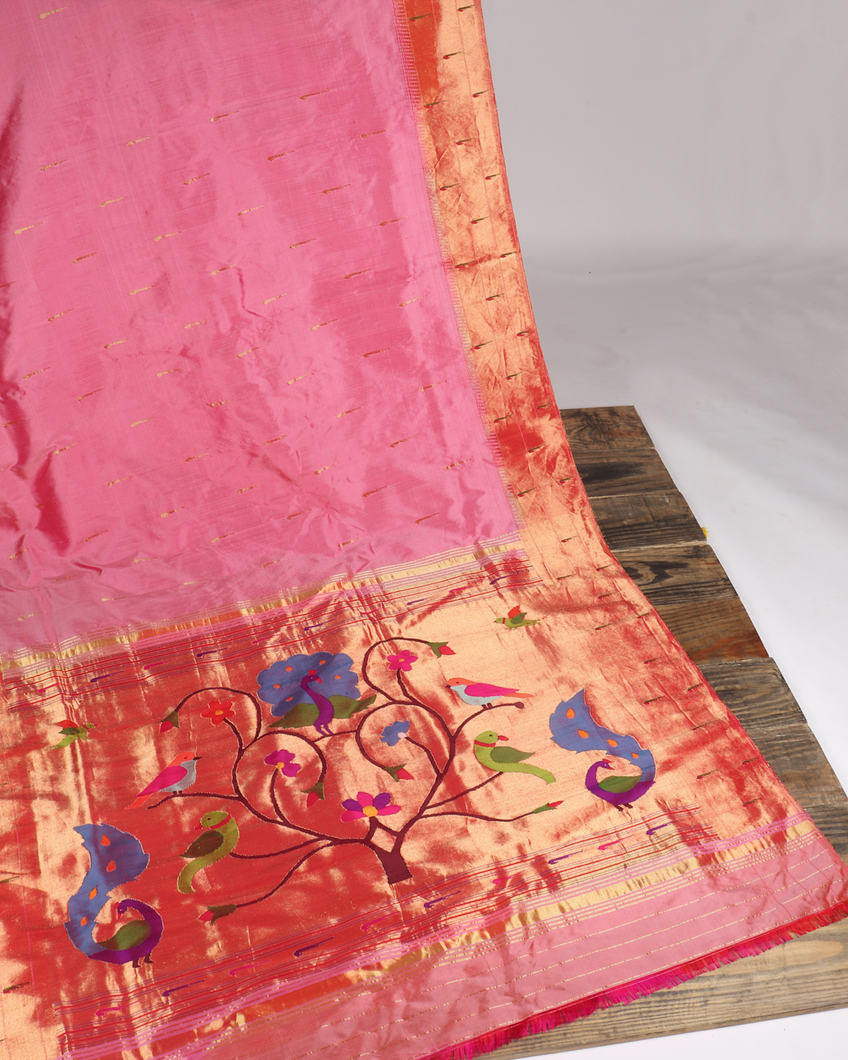 Pink Paithani Silk Saree T3077843