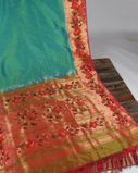 Peacock Green Paithani Silk Saree T3334303