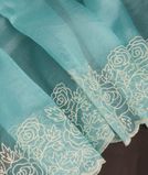 Blue Kora Organza Embroidery Saree T2881061
