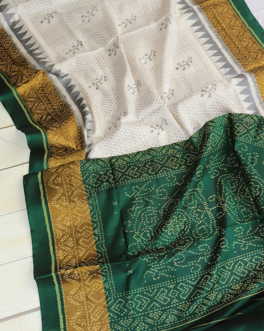 White Patola Silk Saree T364328-image