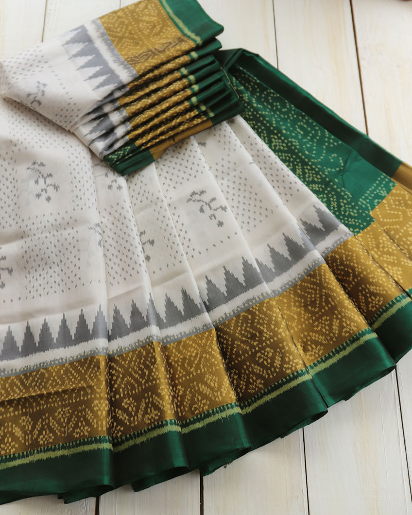 White Patola Silk Saree T3643282