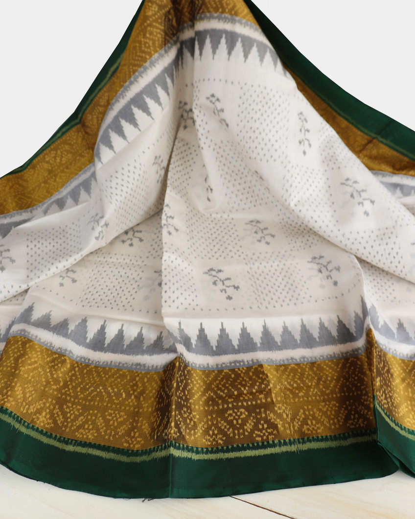 White Patola Silk Saree T3643284