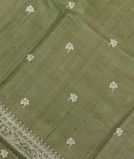 Green Tussar Embroidery Saree T3636311