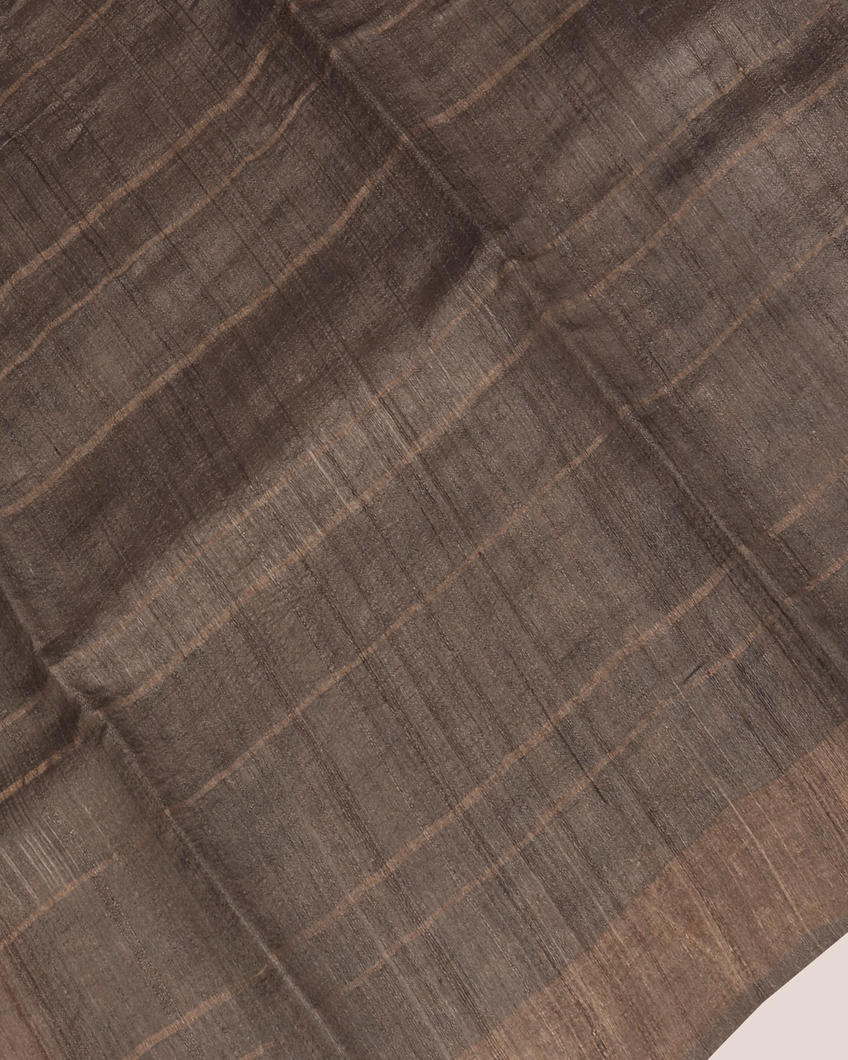 Pinkish Beige Tussar Printed Saree T3559213