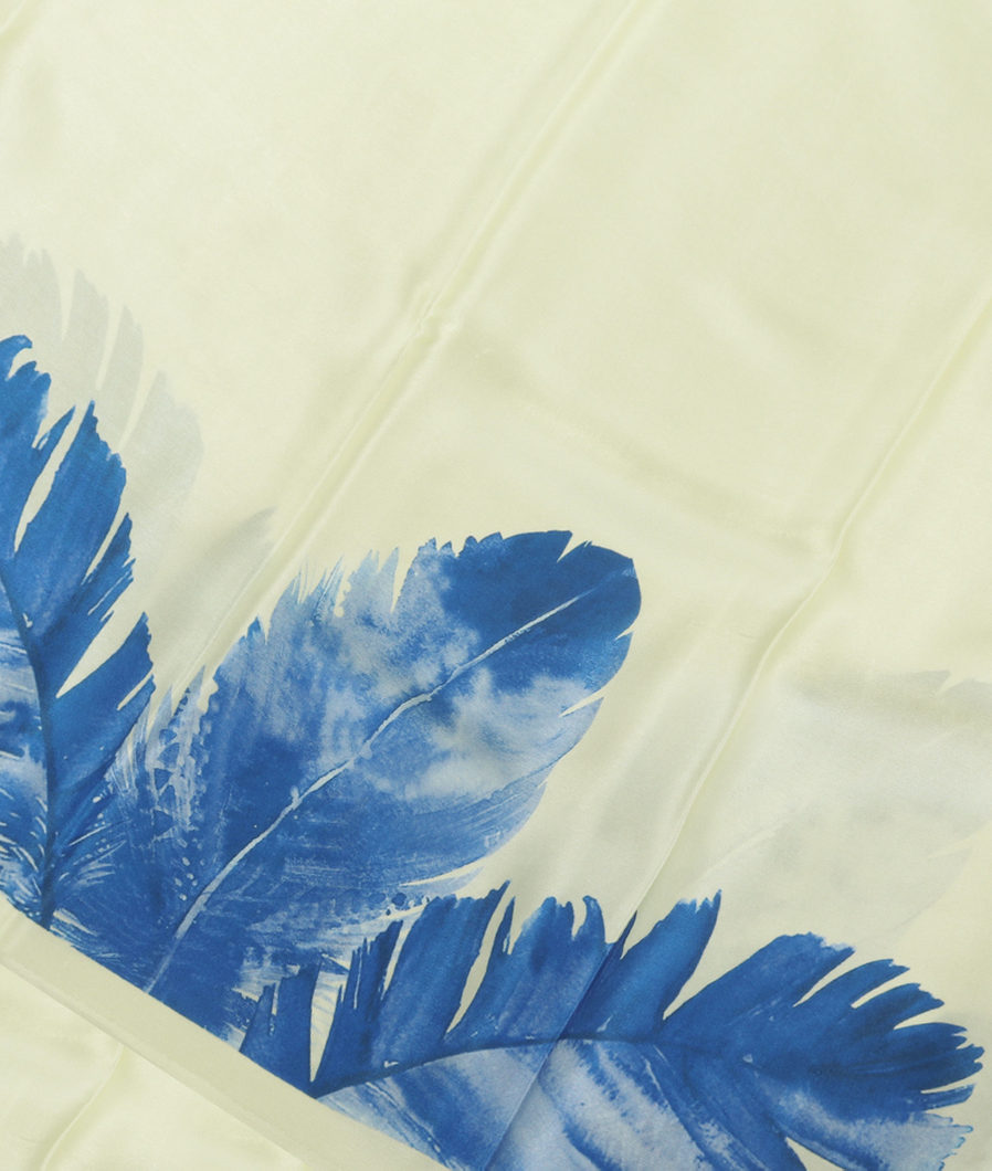 Cream Satin Crepe Silk Saree T330929-image