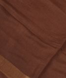 Brown Handwoven Linen Saree T3298761