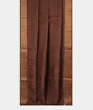 Brown Handwoven Linen Saree T3298762