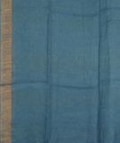 Blue Handwoven Linen Saree T3299223