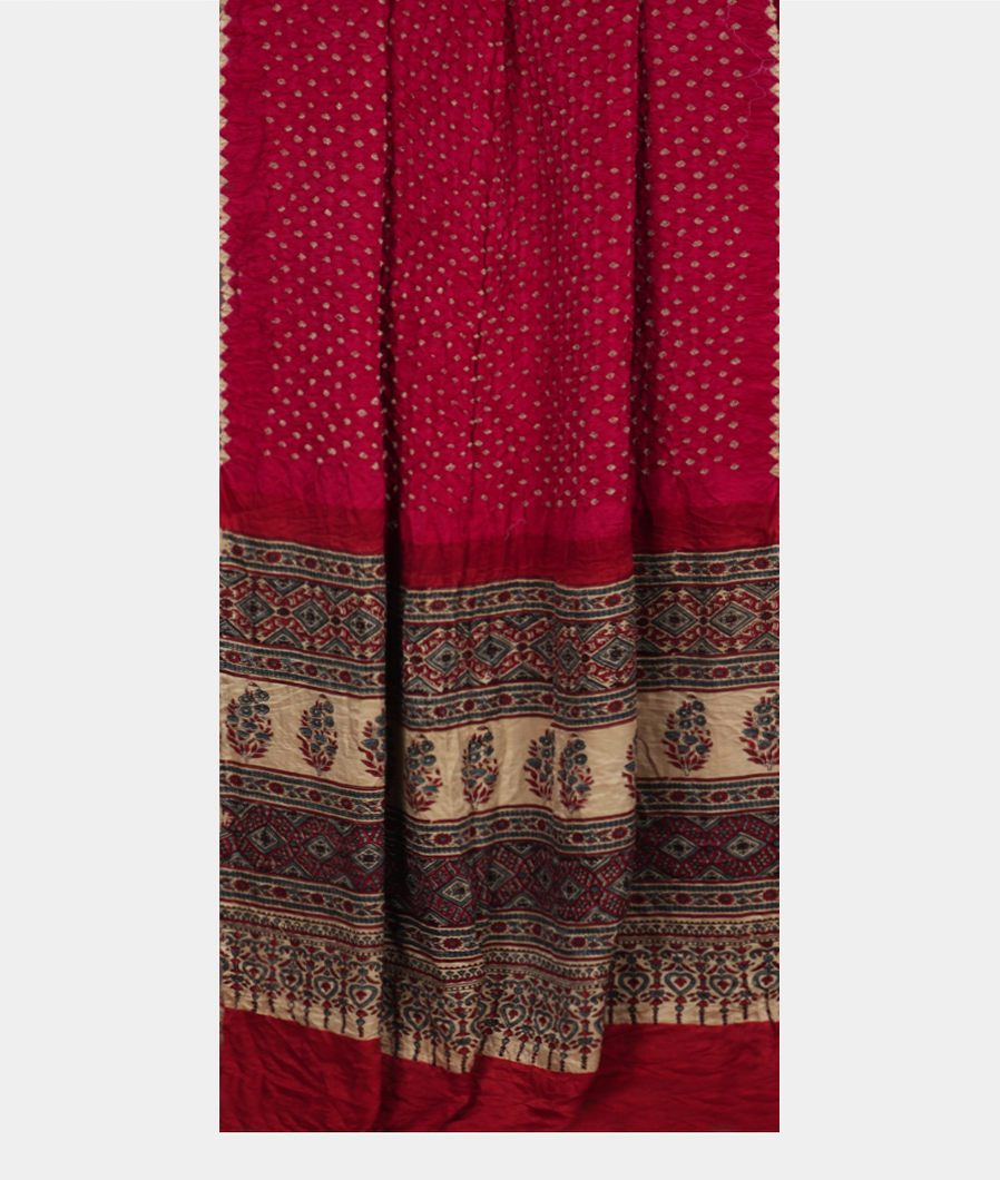 Purple Bandhani Gajji Silk Saree T3634442