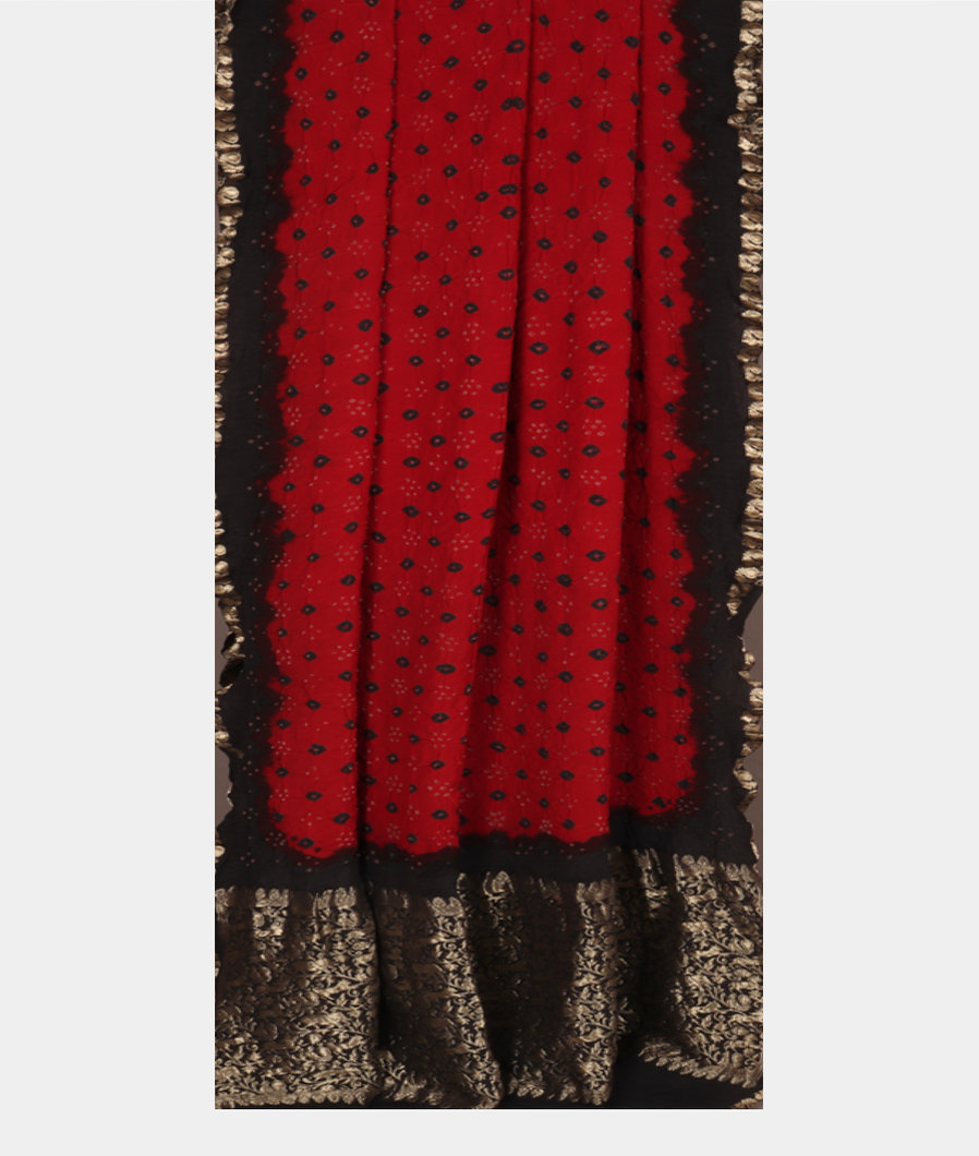 Maroon Bandhani Crepe Silk Saree T3357732