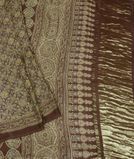 Brown Ajrakh Printed Modal Silk Saree T3634532