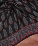 Black Ajrakh Printed Modal Silk Saree T3634561