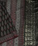 Black Ajrakh Printed Modal Silk Saree T3634562