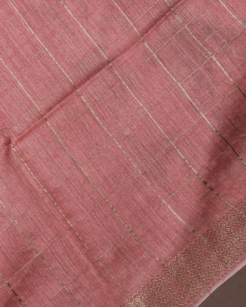 Grey Tussar Printed Saree T3622973