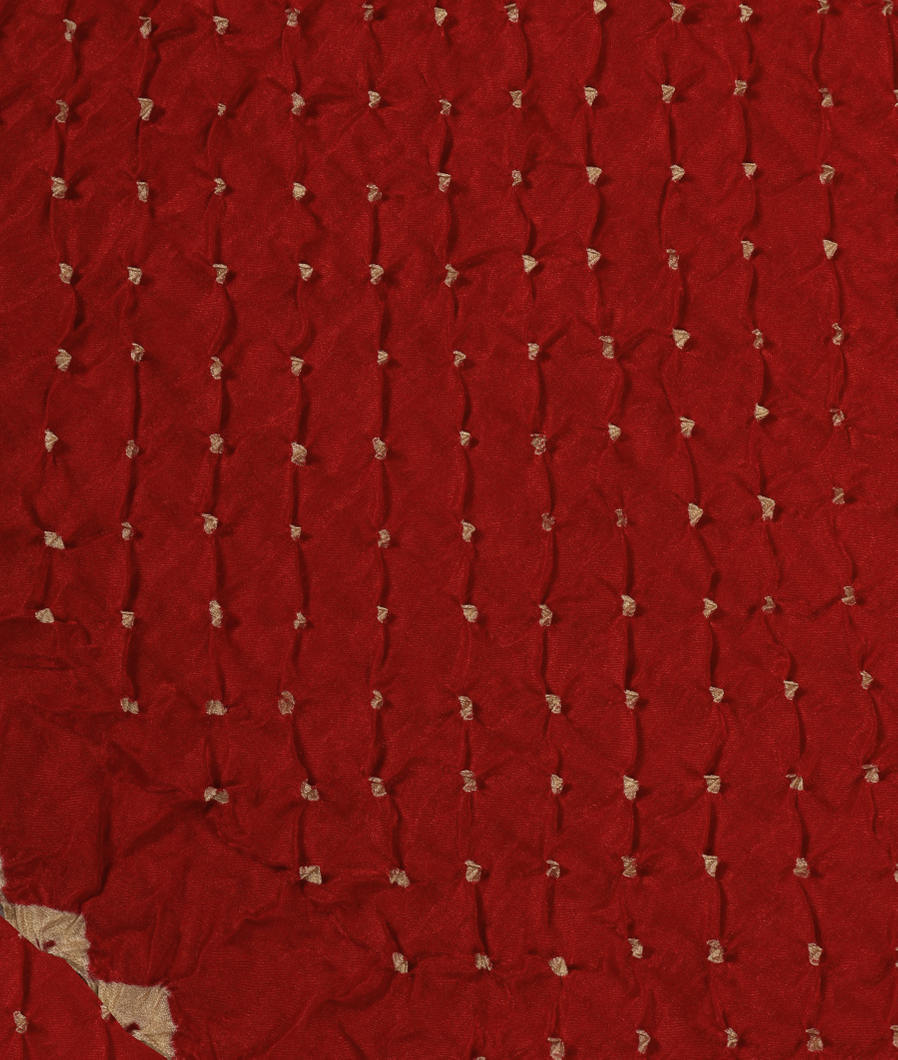 Red Bandhani Gajji Silk Saree T363443-image