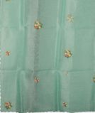 Green Kora Organza Hand Embroidery Saree T3493504
