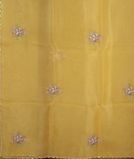 Yellow Kora Organza Hand Embroidery Saree T3545134