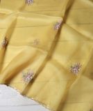 Yellow Kora Organza Hand Embroidery Saree T3545131