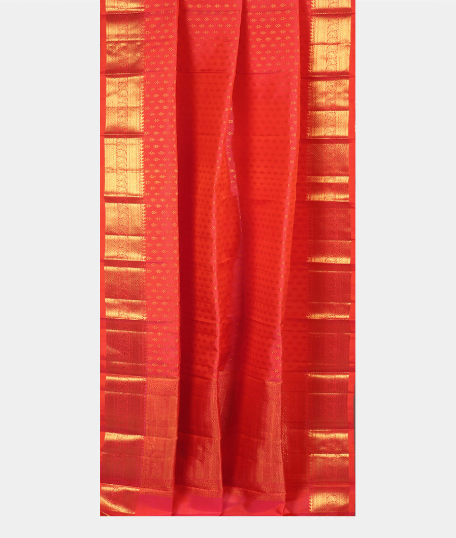 Pinkish Orange Handwoven Kanjivaram Silk Dupatta T3638582