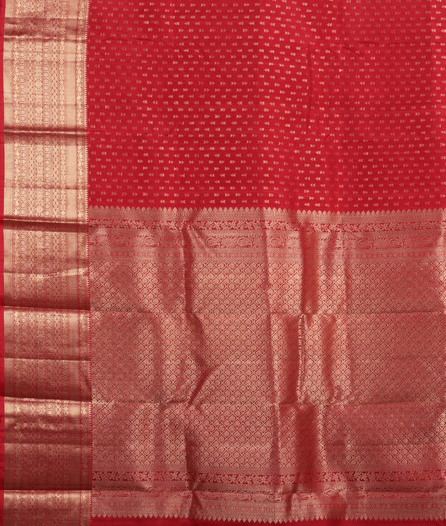 Red Handwoven Kanjivaram Silk Saree T3620274