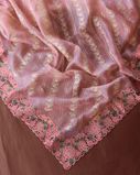 Pink Kora Organza Embroidery Saree T3666714