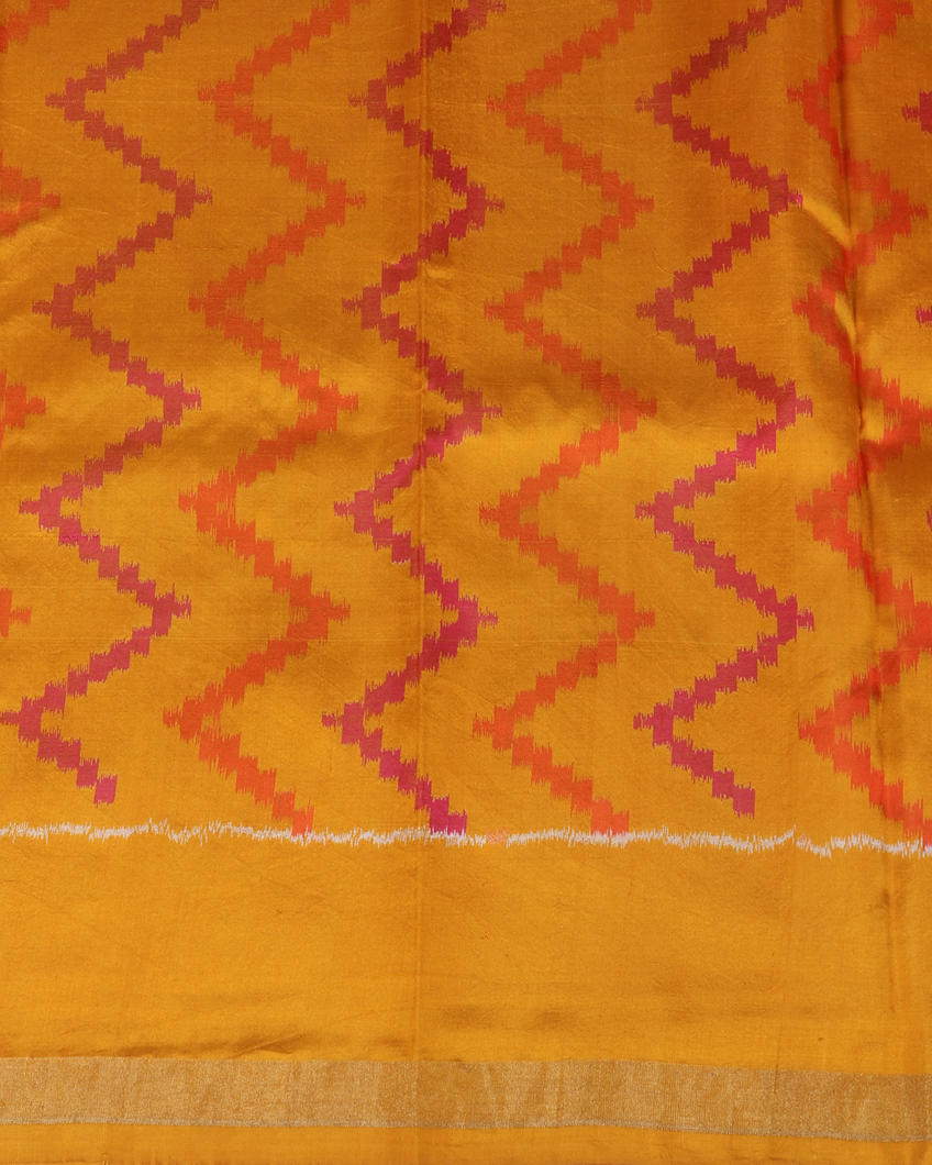 Pink Ikat Silk Saree T3666244