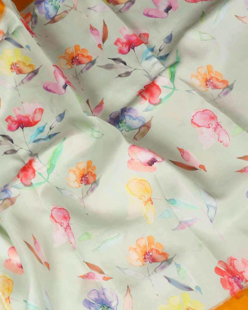 Blue Ikat Silk Saree T3666205