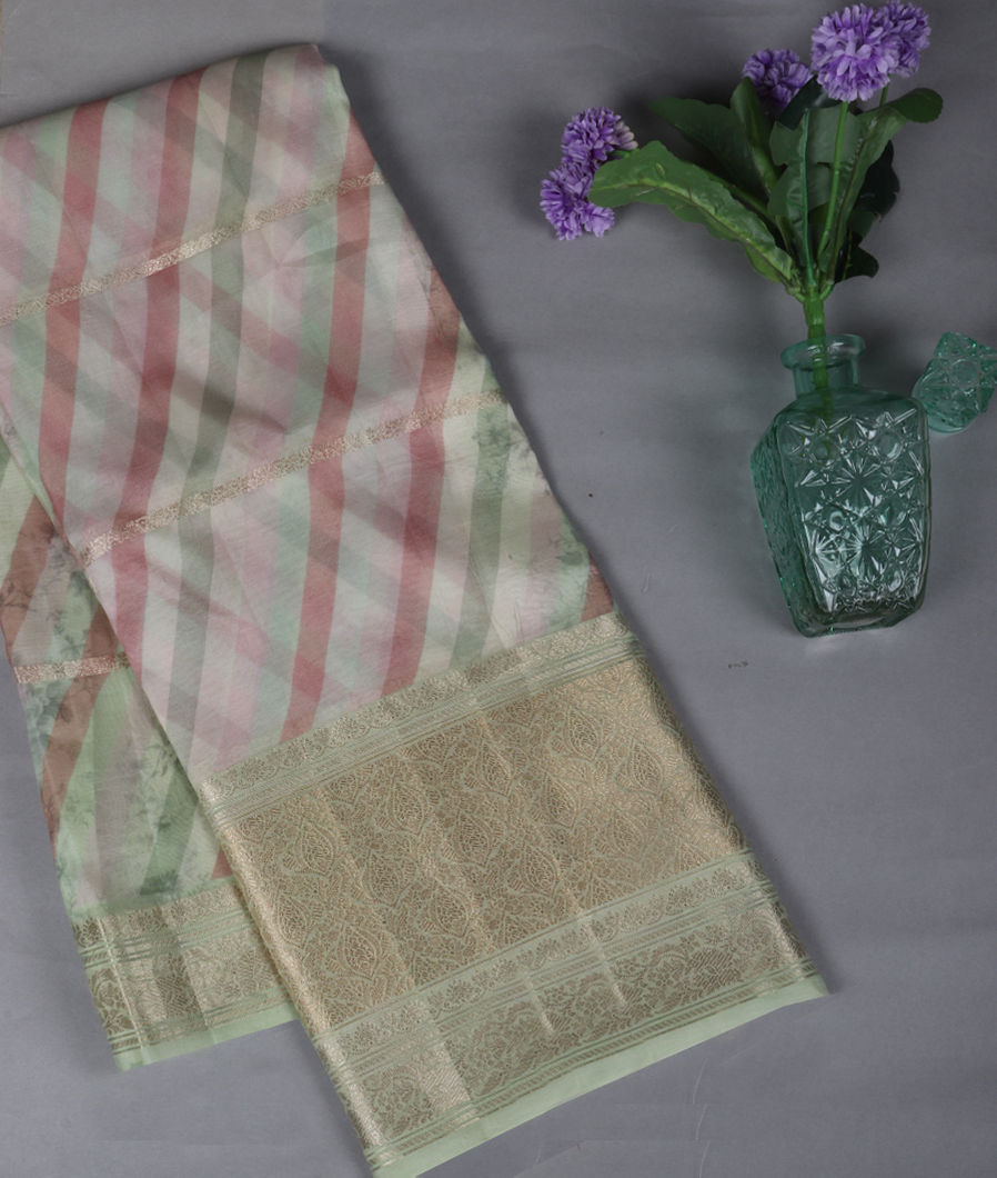 Multicolour Kora Organza Printed Saree T345632-image