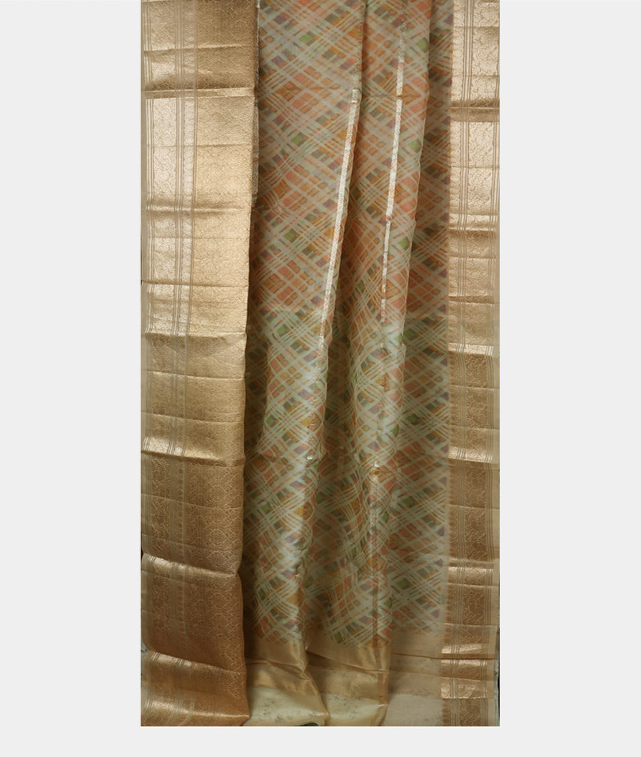 Multicolour Kora Organza Printed Saree T3456272