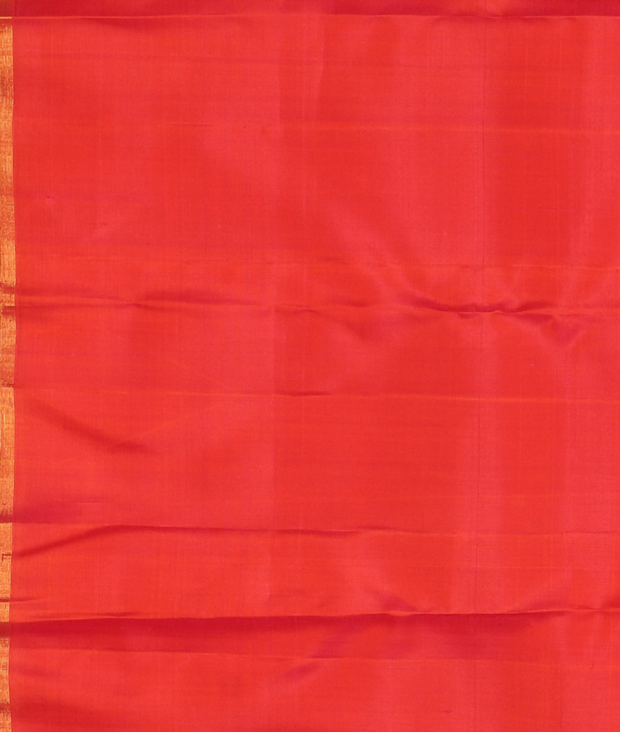 Pinkish Orange Handwoven Kanjivaram Silk Saree T3616843