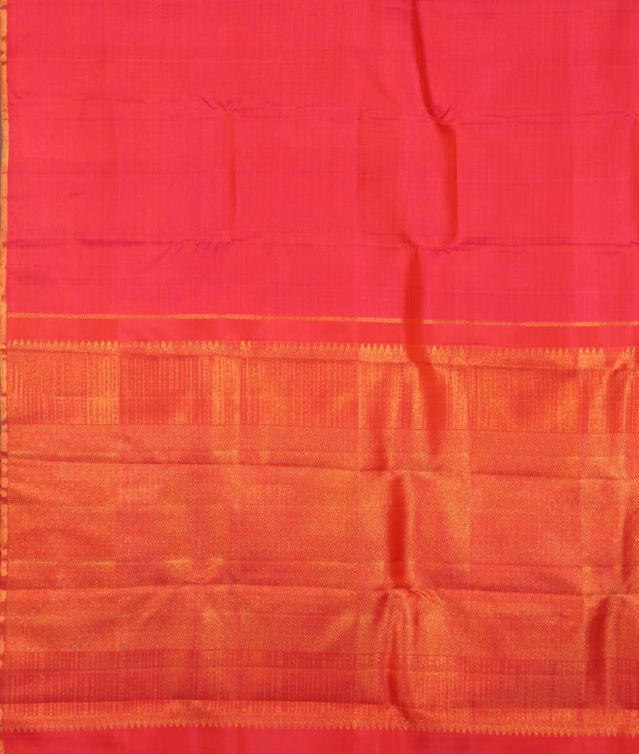 Pinkish Orange Handwoven Kanjivaram Silk Saree T3616844