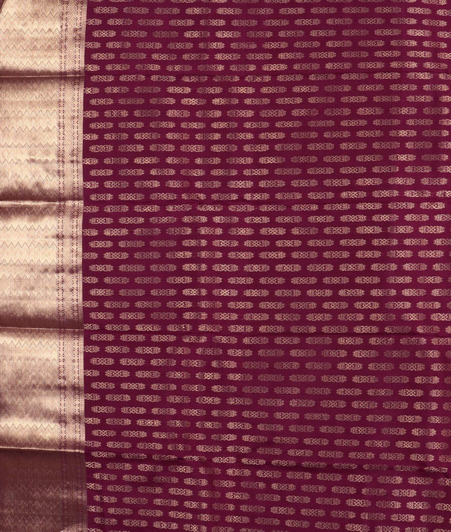 Wine purple Handwoven Kanjivaram Silk Saree T3620193