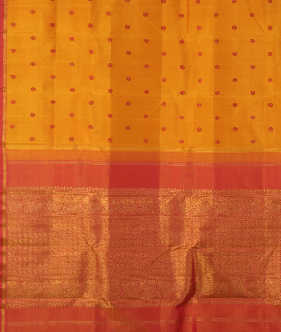 Yellow Handwoven Kanjivaram Silk Saree T3606474